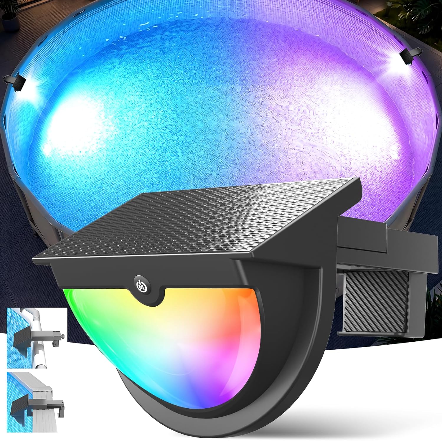 Pool Light Solar Rechargeable - Luces Solares para Piscina Multicolor para