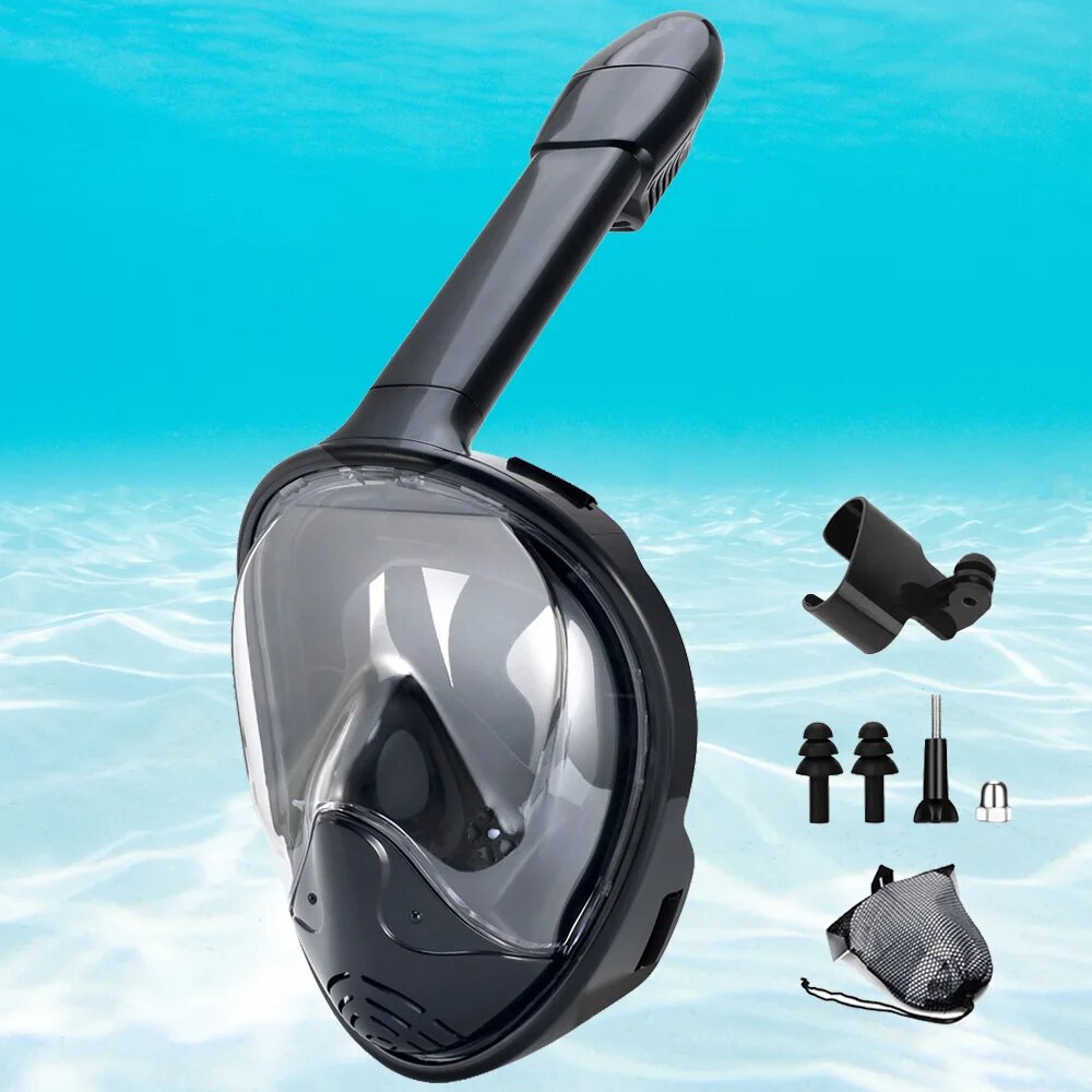 Snorkel Mask Full Face - Esnórquel subacuático, cara completa, conjunto de