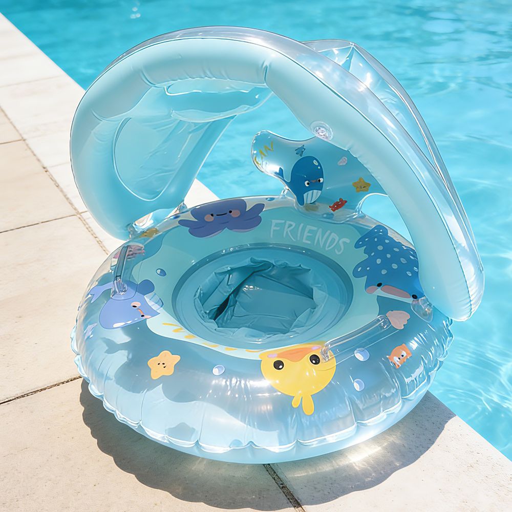 Pool Float Ring Inflatable - 1 Pieza Asiento Flotador con Sombrilla