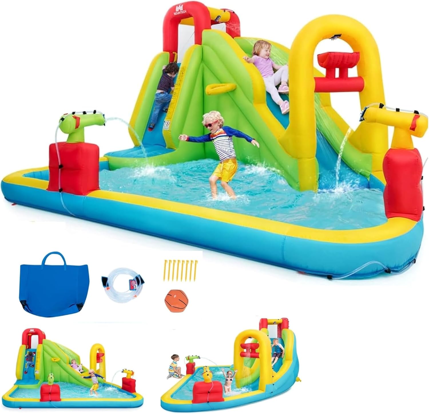 Water Slide Inflatable - Mega Parque Acuático Inflable con Castillo