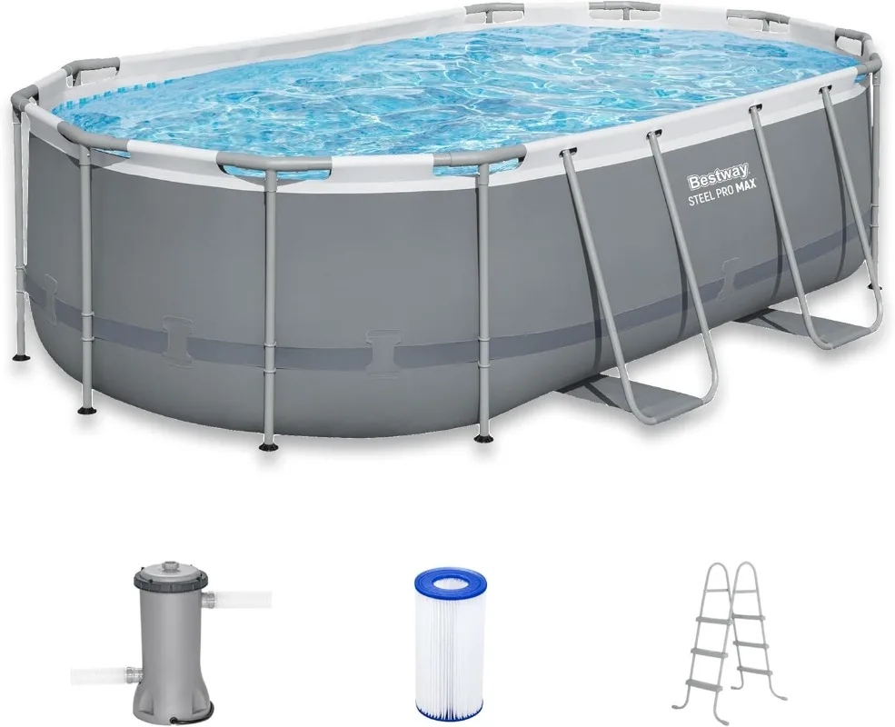 Pool Ladder Above Ground - Piscina Elevada Ovalada Bestway Steel Pro