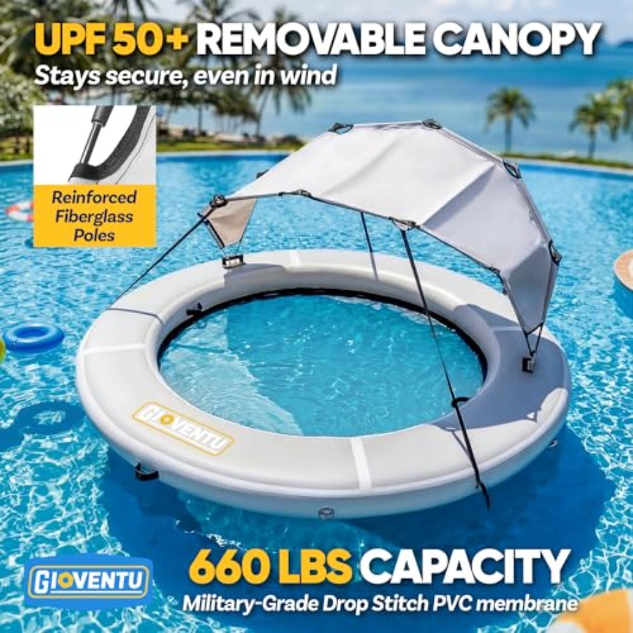 Hamaca flotante inflable de 8  - Pool Float Ring Inflatable reseña y precio
