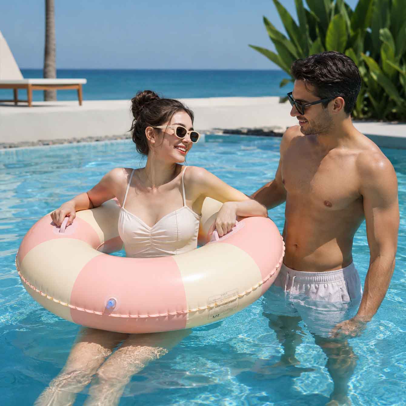Flotador Inflable con Asas par - Pool Float Ring Inflatable reseña y precio