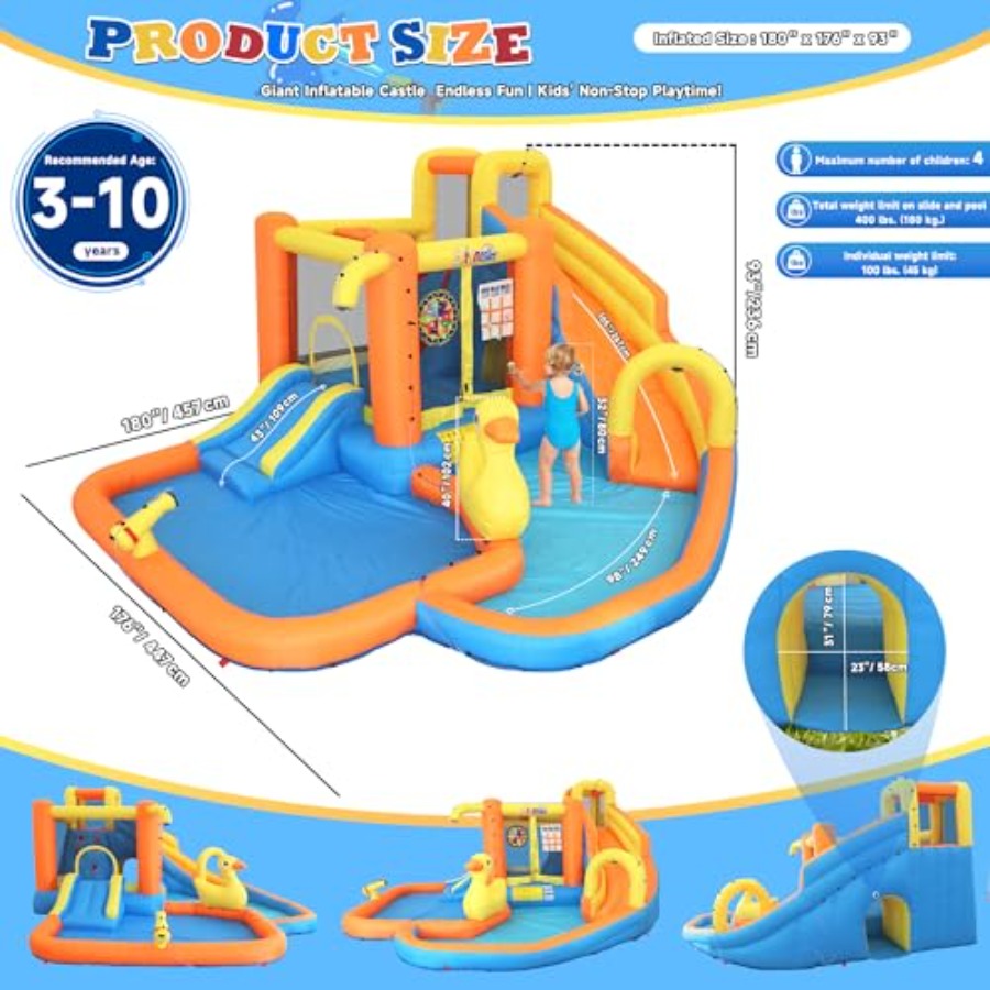 Parque acuático inflable para  - Water Slide Inflatable reseña y precio