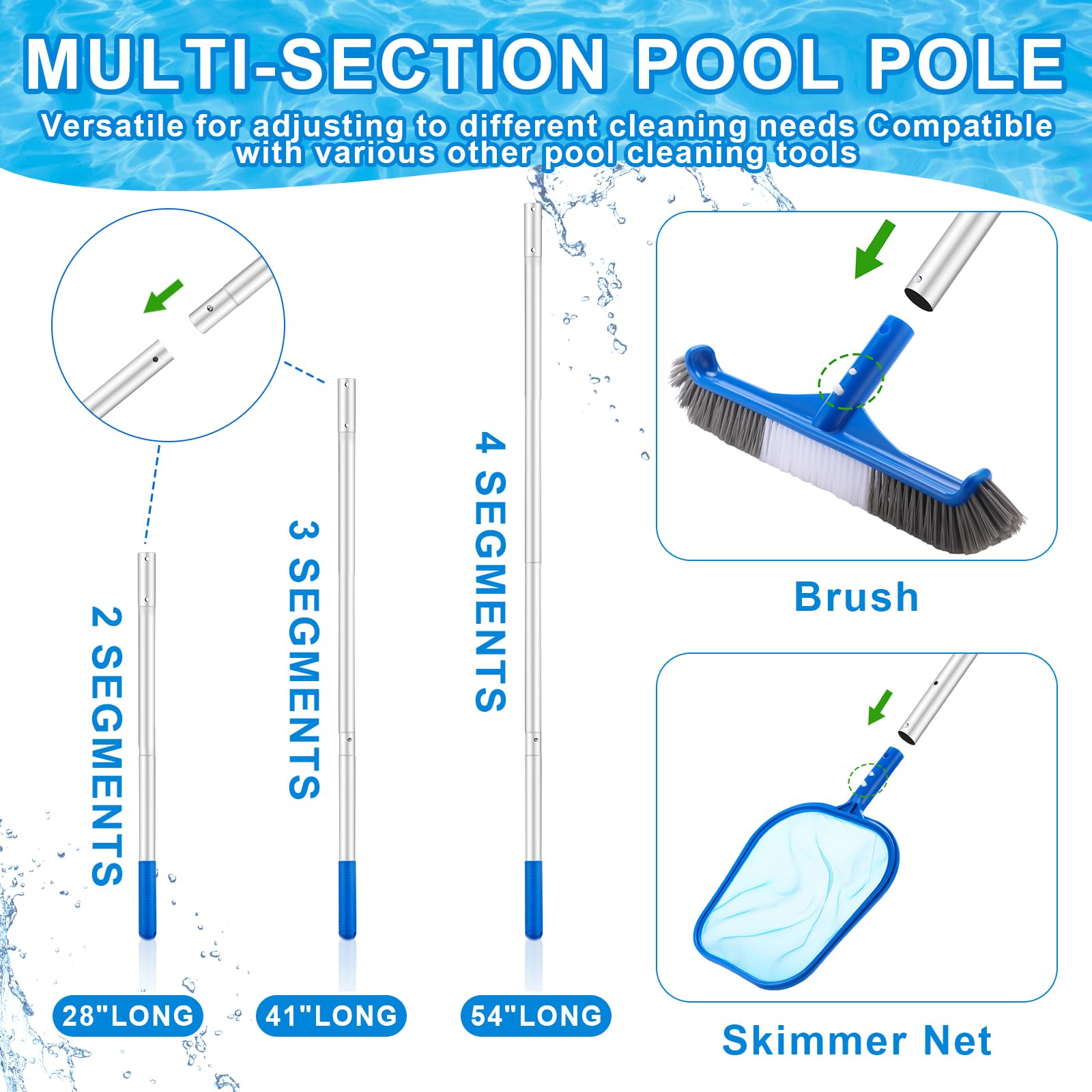 Kit de limpieza para piscinas, - Pool Skimmer Net reseña y precio