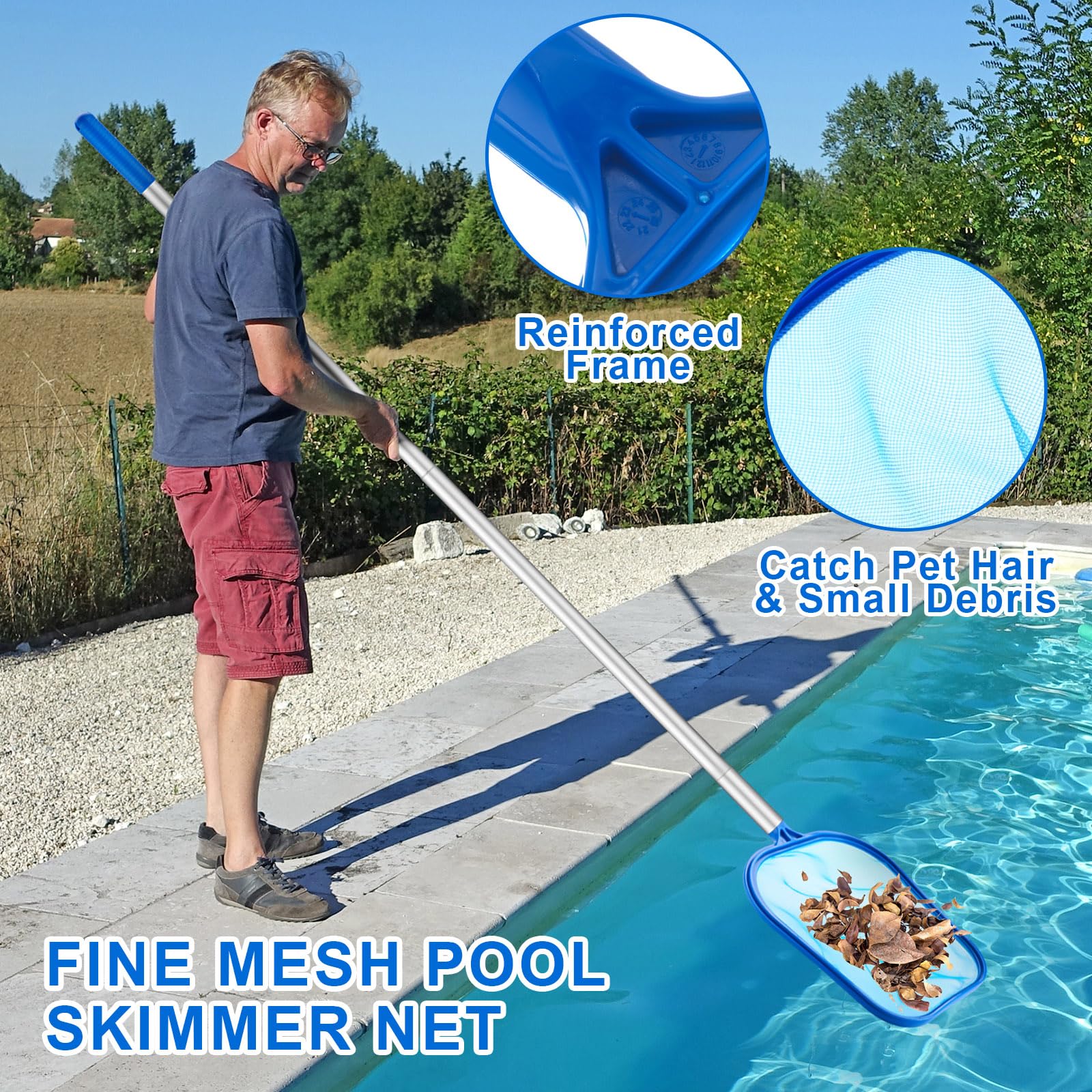 Kit de limpieza para piscinas, - Pool Skimmer Net reseña y precio