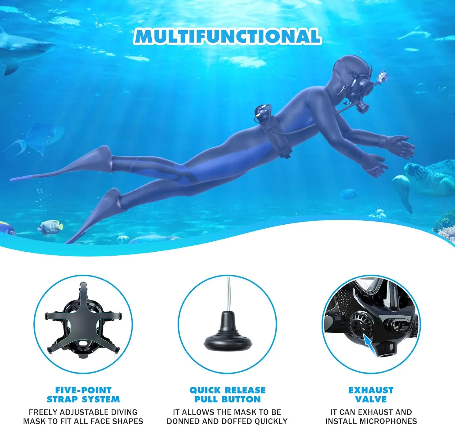 TRIMIX Máscara de buceo de car - Snorkel Mask Full Face reseña y precio