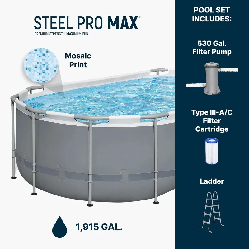Piscina Elevada Ovalada Bestwa - Pool Ladder Above Ground reseña y precio