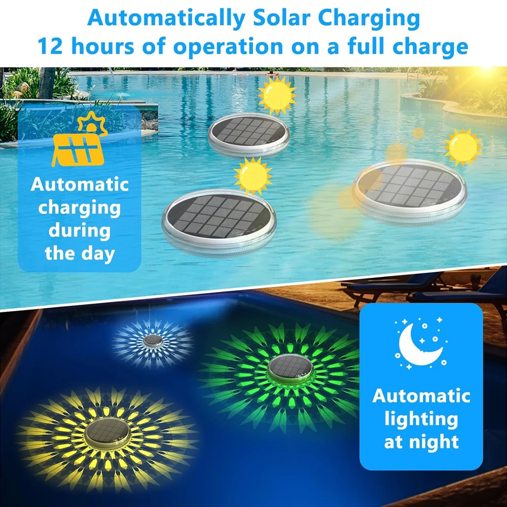 Bonitas luces flotantes solare - Pool Light Solar Rechargeable reseña y precio