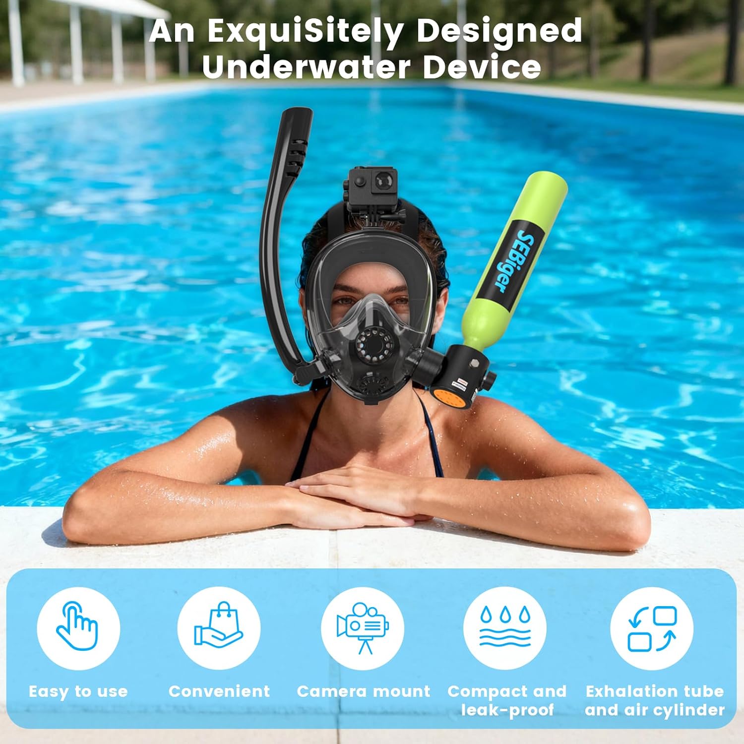 Mini Tanque de Buceo de 0.5L c - Snorkel Mask Full Face reseña y precio
