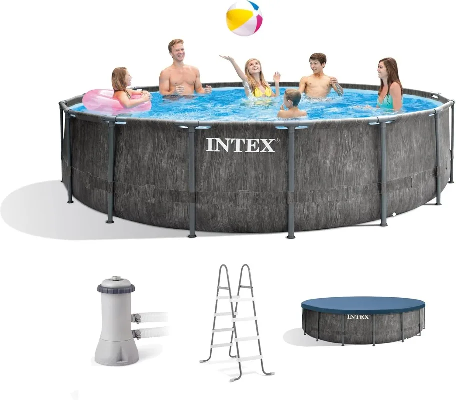 Piscina elevada redonda Intex  - Pool Ladder Above Ground reseña y precio